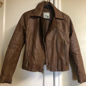 Brown faux leather jacket